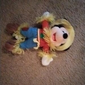 Mickey Mouse Scarecrow Toy with Red and Blue Outfit